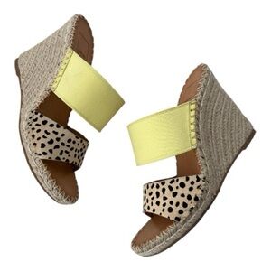 Dolce Vita Nina Leopard Calf Hair Espadrille Wedge Sandals